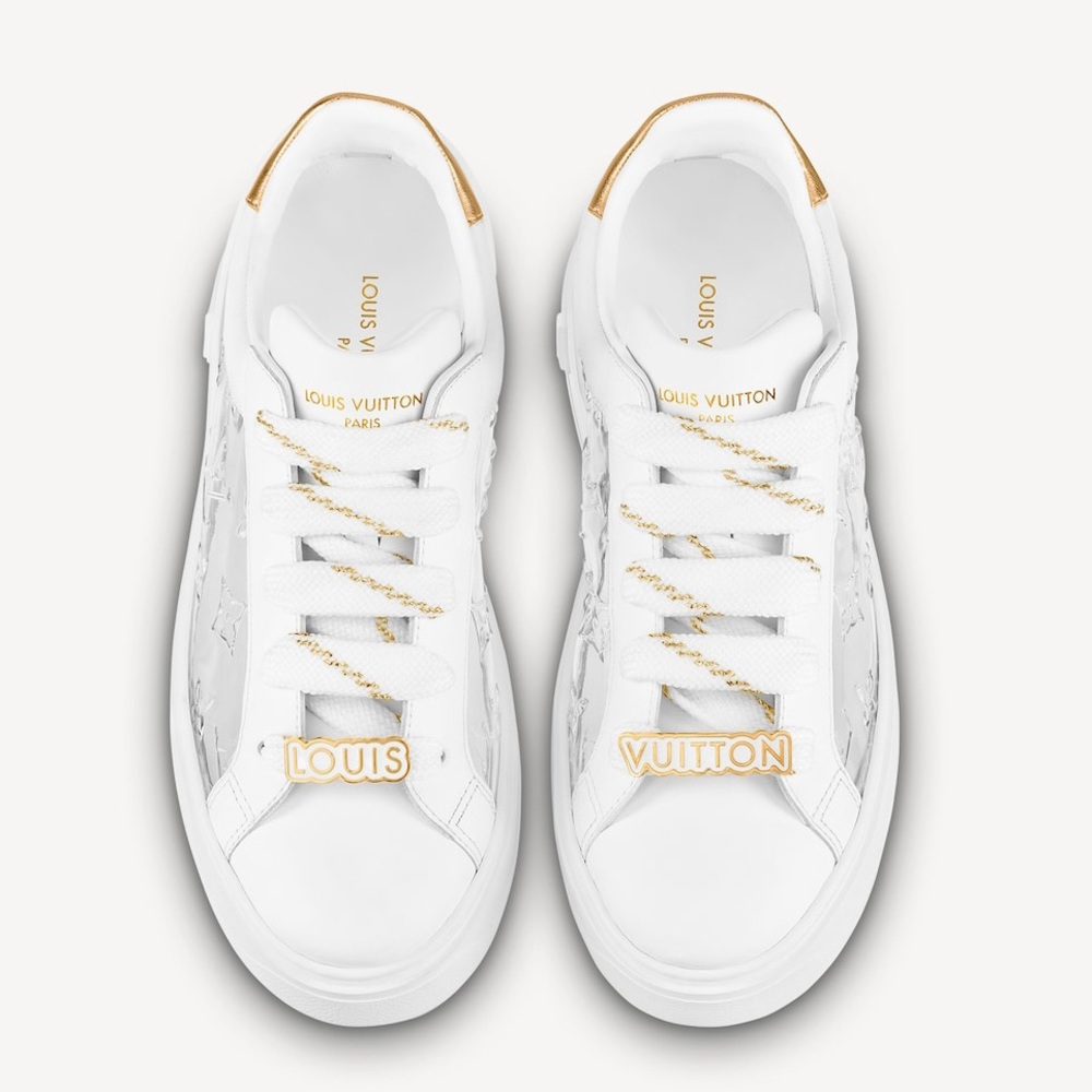 Louis Vuitton Time Out sneaker white gold clear (worn twice!)